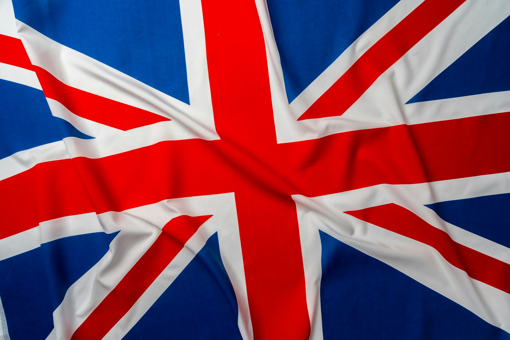 Photo of rippled flag of Great Britain