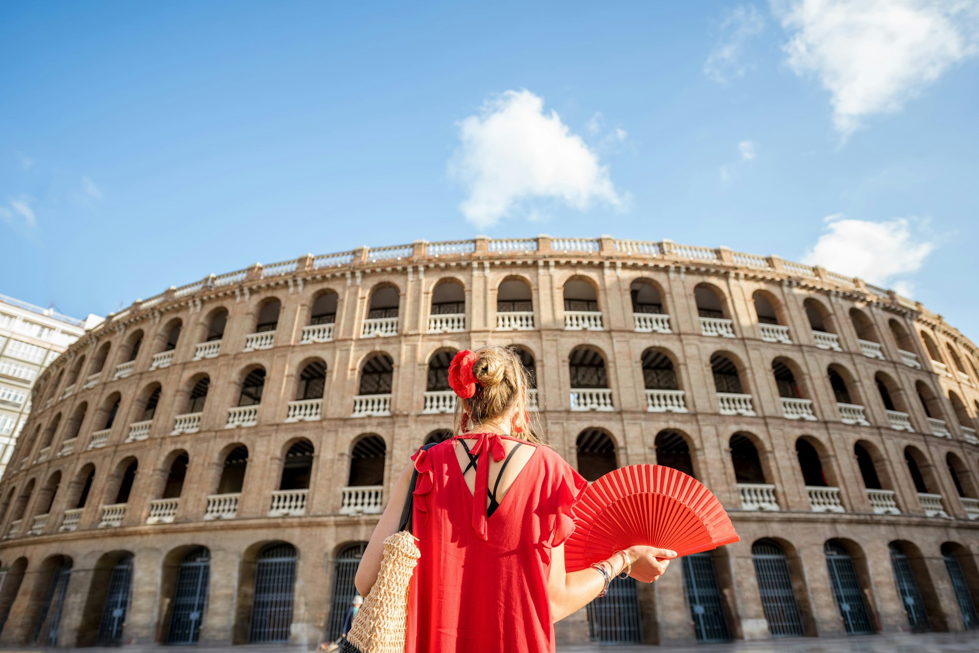 Woman traveling in Valencia city