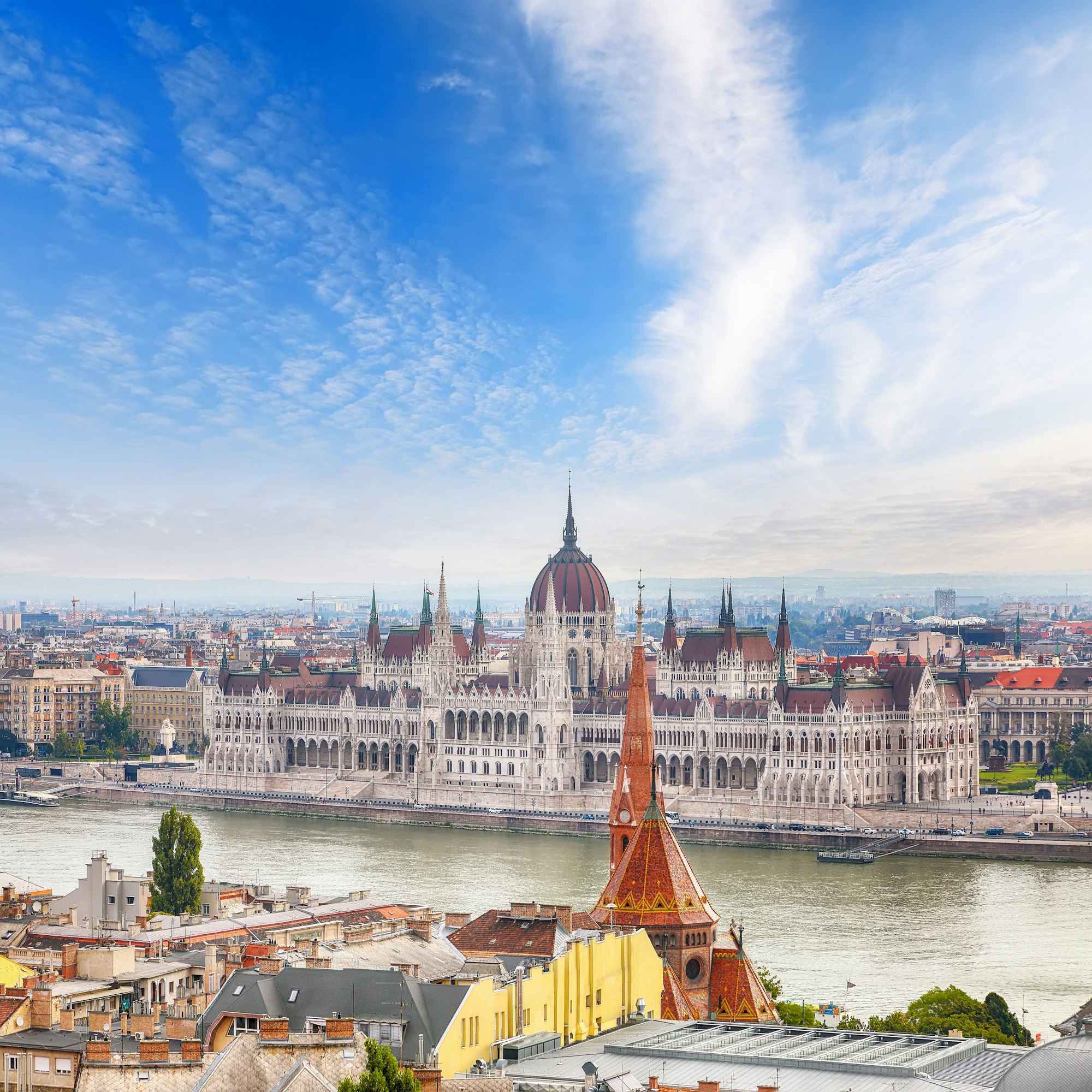 Fabulous scene with Hungarian Parliament at daytime.